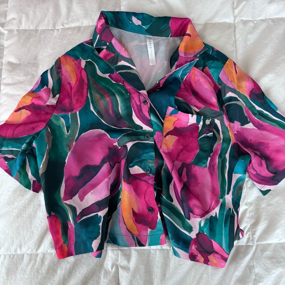 Fabletics | Floral two‎ piece summer pajama set (small top/medium bottom) - Picture 9 of 10